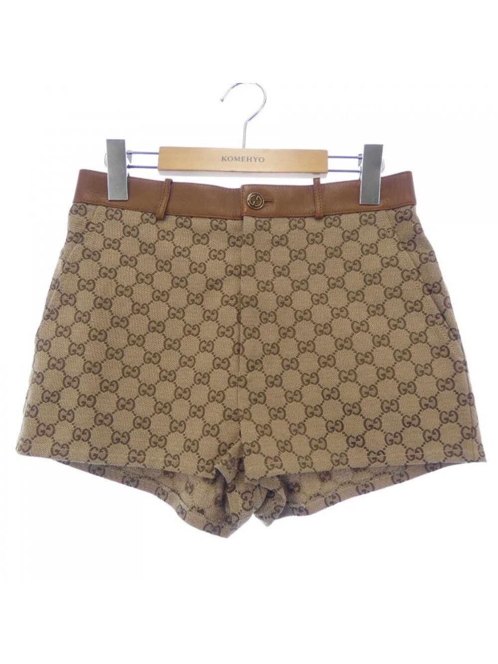 Gucci Leather Trim GG Canvas Shorts